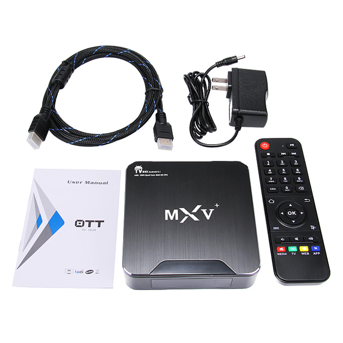 MXV+ Amlogic S905 TV BOX 1G/8G 802.11b/g/n Gigabit LAN Bluetooth4.0