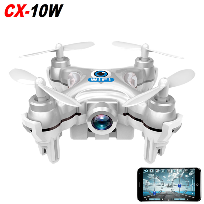 CX-10W 2.4G 4CH 6Axis Mini Wifi FPV Drone 0.3MP Camera LED 3D Flip RC Quadcopter 