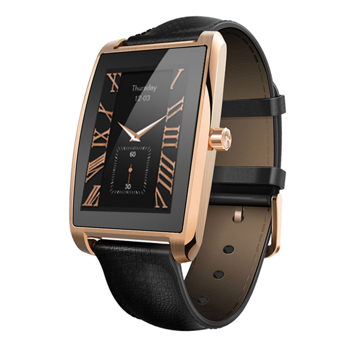 Zeblaze Cosmo Smart Watch MTK2502 Bluetooth Smartwatch Heart Rate Monitor Sports Tracker IP65 Waterproof Genuine Leather Band - Gold