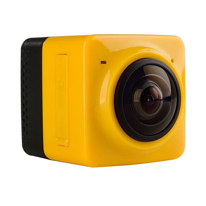Cube 360 WiFi 360 Degree Wide Angle Action Camera Sports Cam Recorder with Standard 1/4 Screw Interface - Yellow + Black