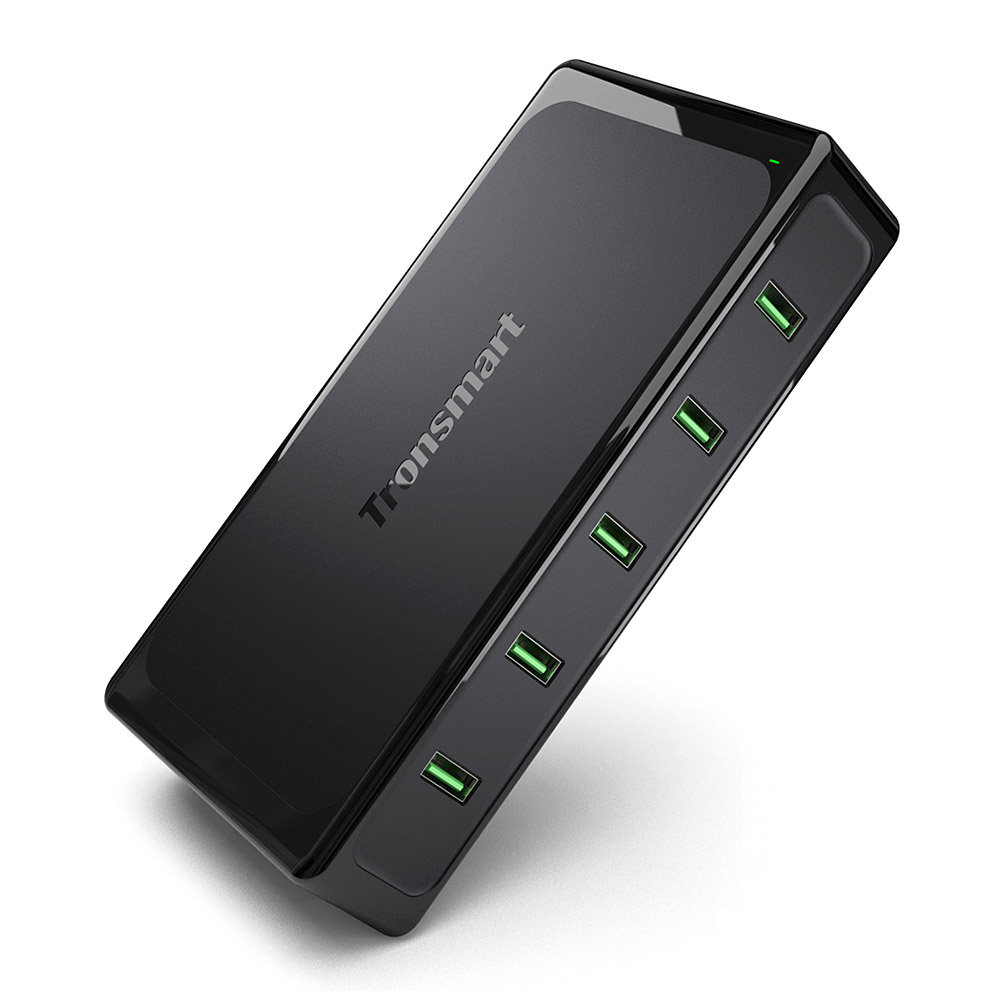 Tronsmart Titan 90W 5 Ports USB Desktop Charger Station 2-3 Times Faster Quick Charge with 1.5M AC Cable for Qualcomm Quick Charge 2.0 Compatible Devices iPhone 6 6S 6 Plus iPad Samsung Note 5 S6 S6 Edge - EU Plug