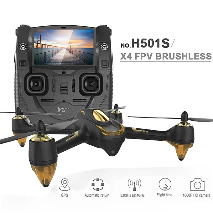

Hubsan X4 H501S 5.8G FPV Brushless With 1080P HD Camera GPS RC Quadcopter RTF - Black
