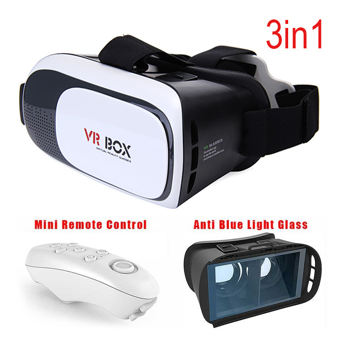 Original VR BOX 2 Head Mount Virtual Reality VR Headset IPD Focus Adjustment FOV95 Bluray Proof 3D Game Movie Headset with Bluetooth Remote Control and Blu-ray Proof Toughened Glass for 3.5 -  6.0 inch Smartphones
