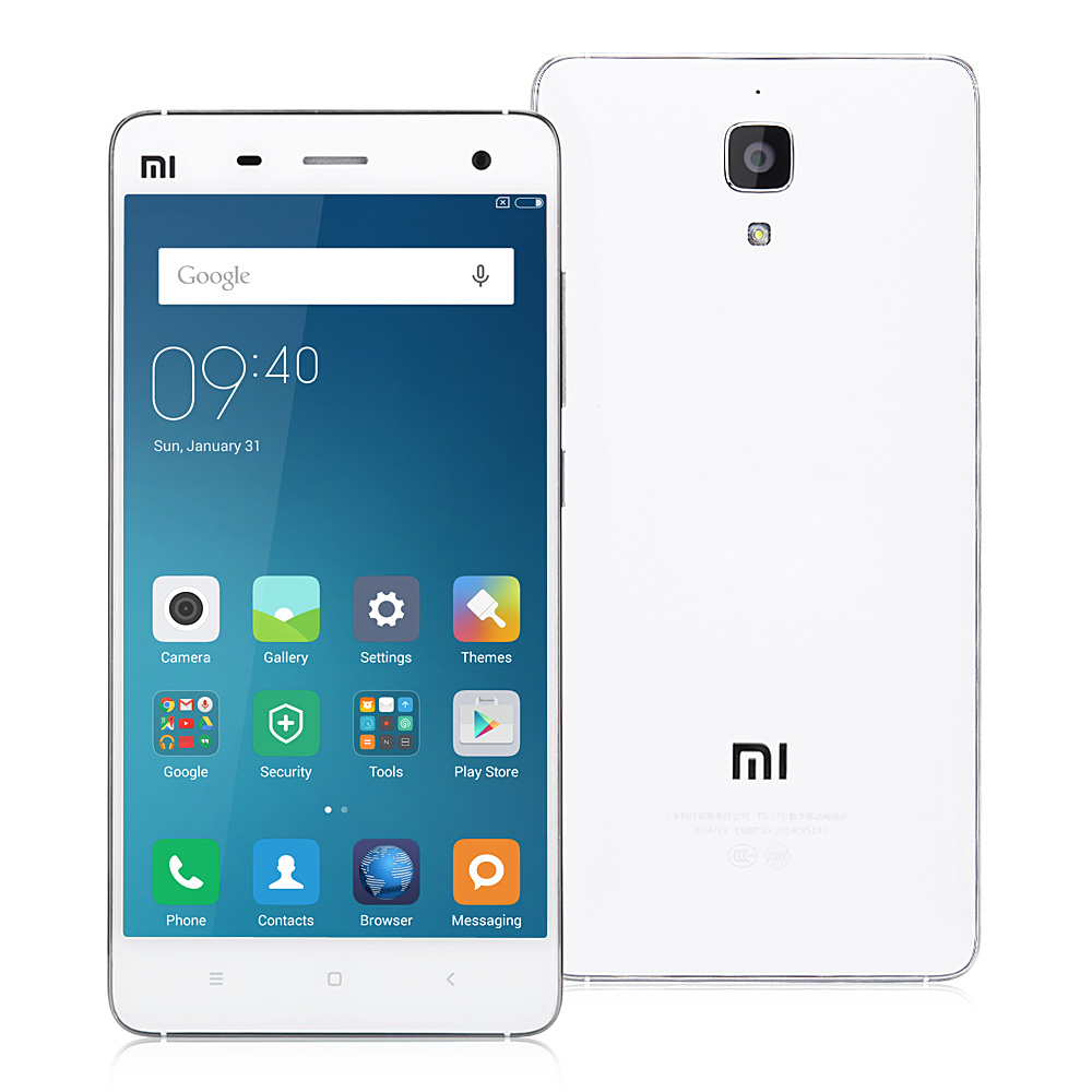 Xiaomi Mi4 5.0Inch MIUI V5 Smartphone Snapdragon 801 Krait 400 Quad Core 2.5GHz 3GB 16GB 4G FDD-LTE Infrared Remote - White