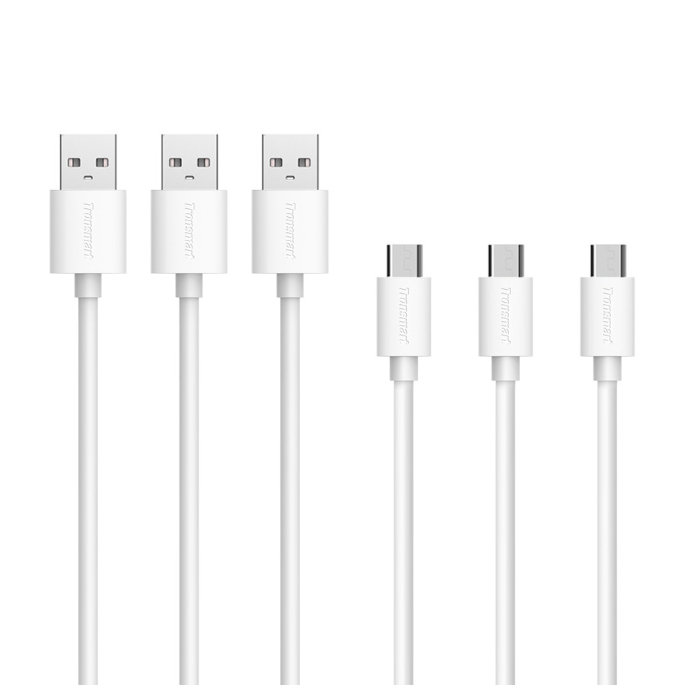 Tronsmart [5 Pack] 1ft*1 &amp; 6ft*1 &amp; 3.3ft*3 Micro USB Cable High Speed USB Male to Micro USB Sync/Charging Cables White