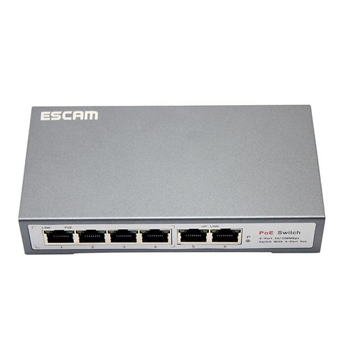 ESCAM Intelligent Managed PoE Switch For Ethernet IP Camera Black