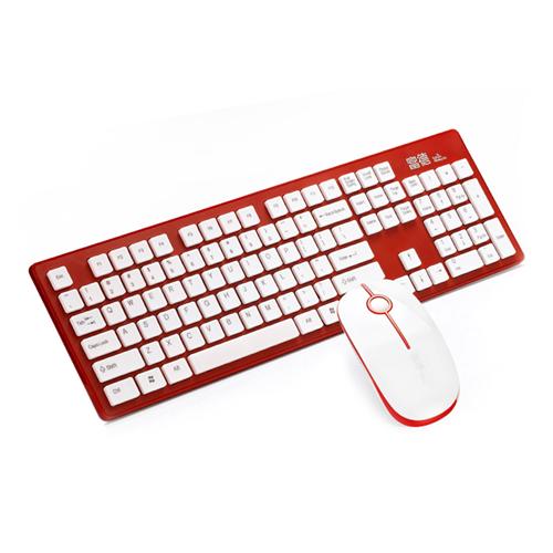 FD G9300 Fashion 2.4G Wireless Keyboard + Mouse Mute Suit Red