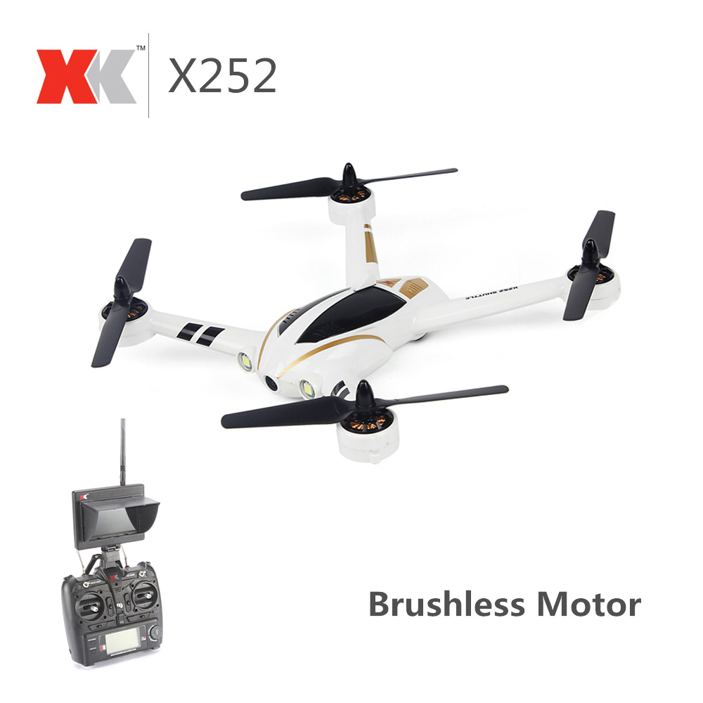 XK X252 5.8G FPV Brushless Motor 6CH Transmitter 3D 6G  With 140 Degrees Wide-Angle HD Camera RC Quadcopter RTF - White