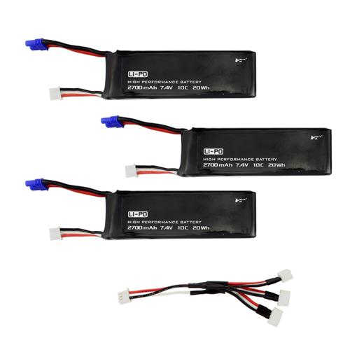 

Hubsan H501S X4 H501S H501C H501A RC Quadcopter 3*7.4V 2700mAh 10C Battery & 1 To 3 Charging Cable