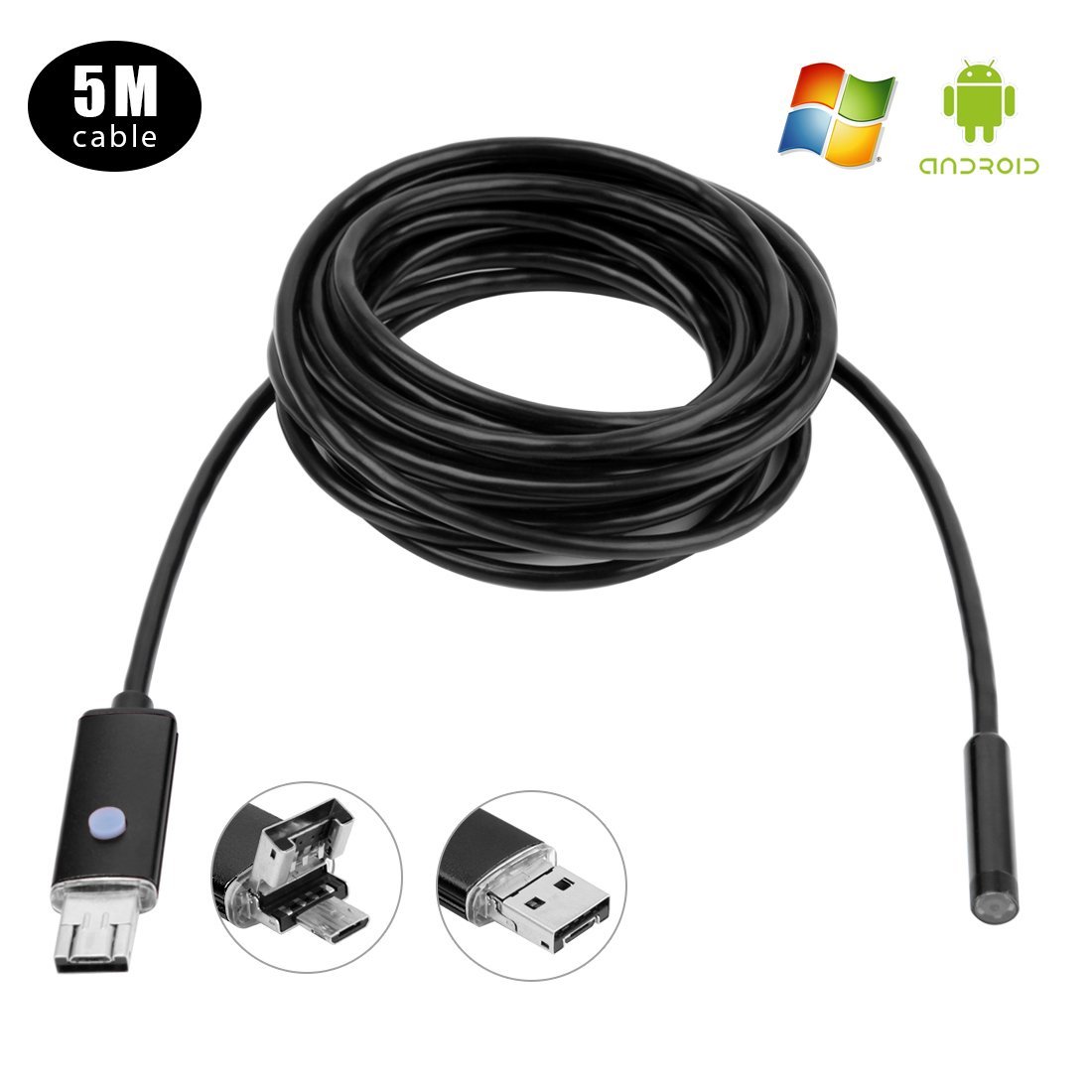 Endoscopio OTG Android Makibes con cavo USB / Micro Combo-Nero