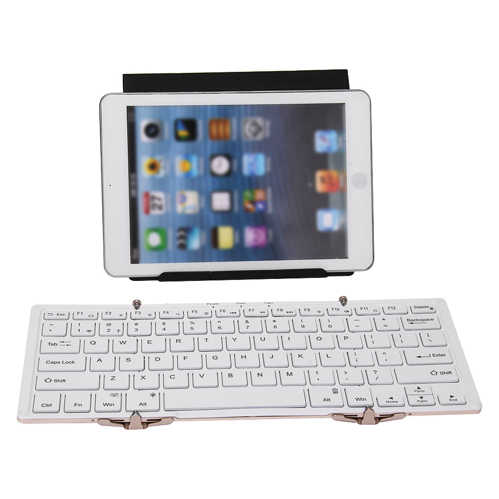 B.O.W Foldable Backlit Wired Bluetooth Keyboard White