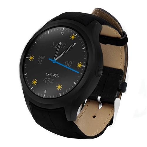 No.1 D5+ Android 5.1 3G Smartwatch Phone MTK6580 Quad Core 1.3GHZ 1GB/8GB 1.3 inch IPS Screen GPS WiFi Bluetooth 4.0 Heart Rate Monitor - Black