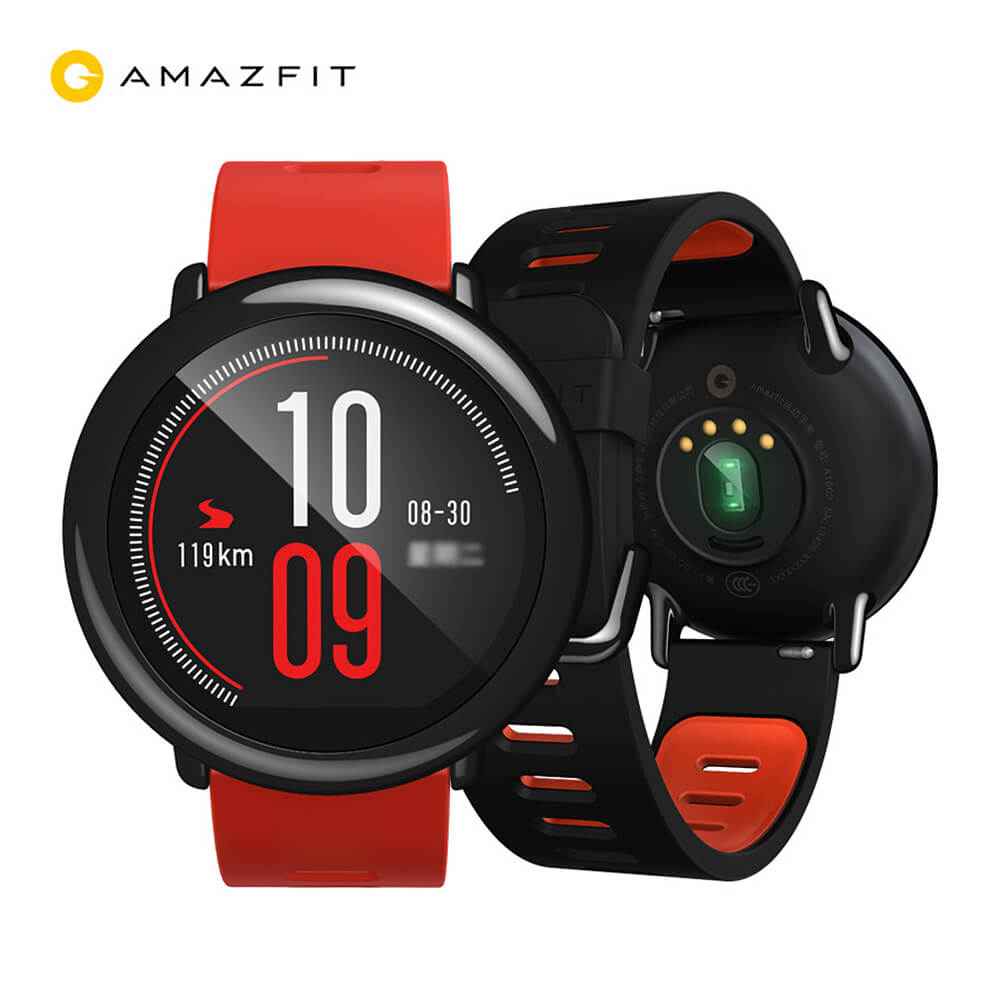 Original Xiaomi HUAMI AMAZFIT Pace Smart Sports Watch Support Strava Bluetooth 4.0 WiFi Dual Core 1.2GHz 512MB RAM 4GB ROM GPS Heart Rate Monitor Info Push - Red