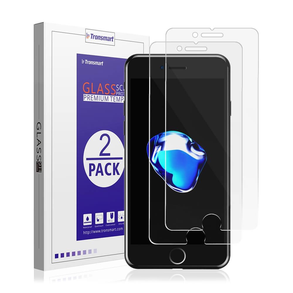 Dureza 9H Crystal Clear para iPhone 7 Plus Protector de pantalla de película de vidrio templado Compatible con 3D Touch