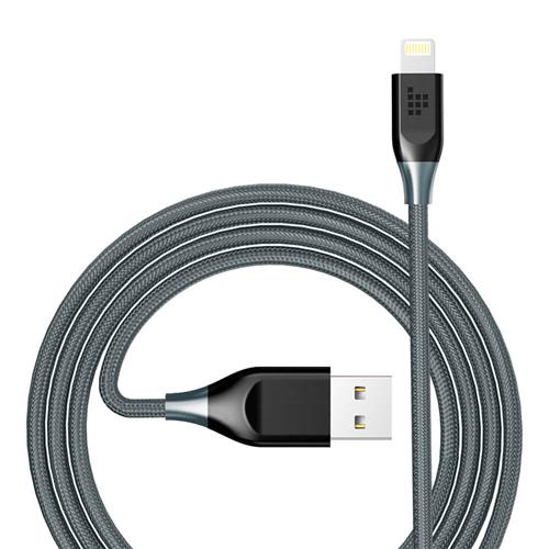 

Apple MFi Certified] Tronsmart 4ft/1.2m 19AWG Double Braided Nylon Lightning Cable for iPhone iPad and More - Gray+Black