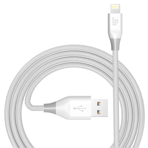 [Apple MFi Certified] Tronsmart 10ft/3m 19AWG Double Braided Nylon Lightning Cable for iPhone iPad and More - Gray+White