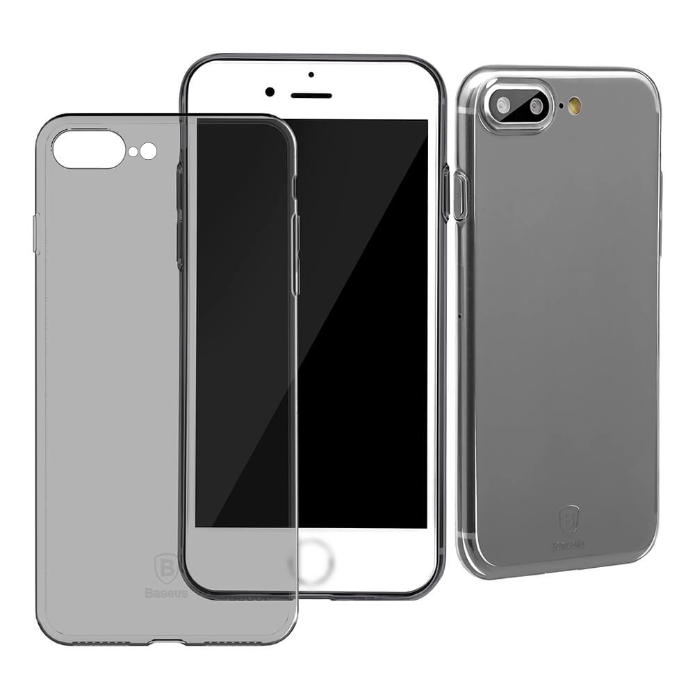Baseus Simple Case Custodia rigida in TPU trasparente ultra-sottile Cover colorata per iPhone 8 Plus / iPhone 7 Plus 5.5inch - Nero trasparente