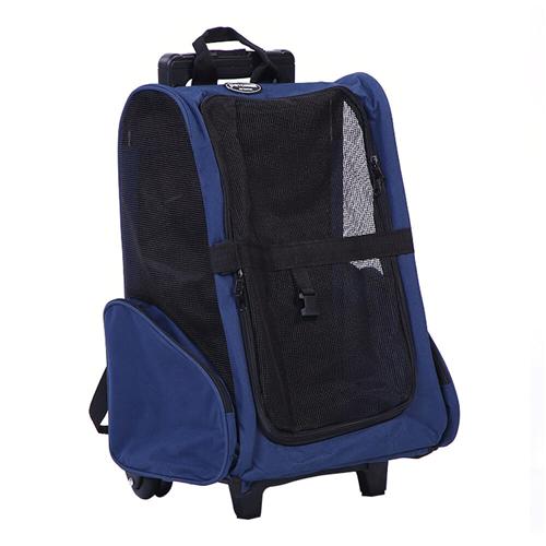 

Pet Rolling Luggage Carrier Bag Backpack for Dogs / Cats - Blue