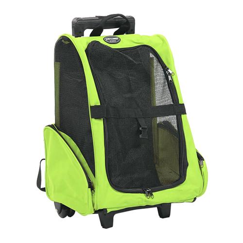 

Pet Rolling Luggage Carrier Bag Backpack for Dogs / Cats - Green