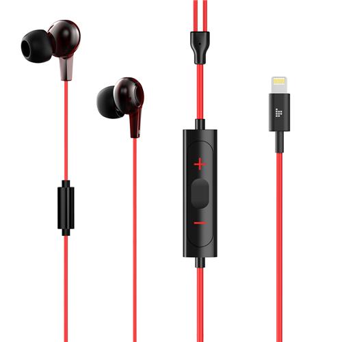 Tronsmart Encore Lightning In-Ear Headphone with Built-in LAM and DAC for iPhone iPod and iPad  - Red &amp; Black