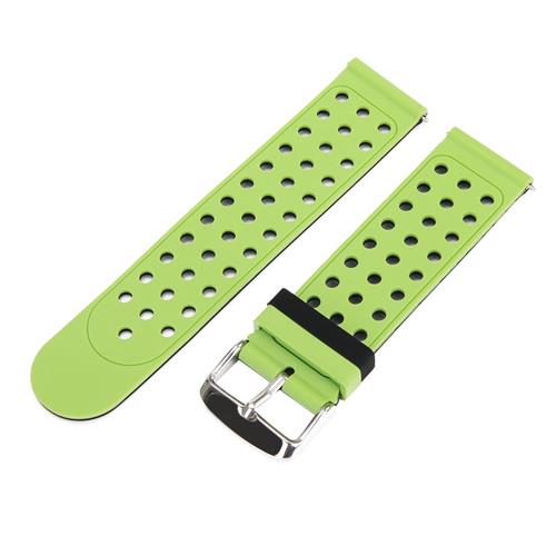 

Universal 22mm Replacement Silicon Watch Bracelet Strap Band with Hole For Xiaomi Huami Amazfit Makibes EX18 GV01 GV02 GV68 - Green Black