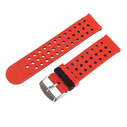 

Universal 22mm Replacement Silicon Watch Bracelet Strap Band with Hole For Xiaomi Huami Amazfit Makibes EX18 GV68 G01 G02 - Red Black