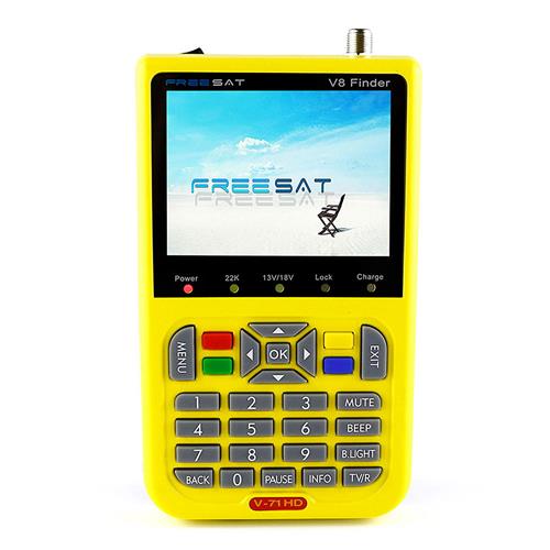 Freesat V8 Finder DVB-S2 HD Digital Satellite Finder V-71 HD DVB-S2 MPEG-2/MPEG-4 FTA Digital Satellite Satellite TV Receiver Tool with 3.5 Inch LCD Screen Display Signal Detector