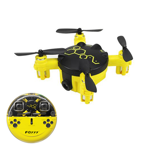 

FQ777 FQ04 Beetle  Pocket Drone with Camera Headless Mode RC Quadcopter RTF - Yellow