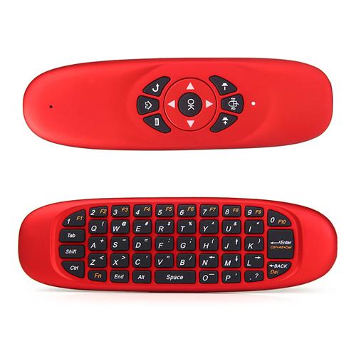 

C120 2.4GHz Wireless QWERTY Keyboard + Air Mouse + Remote Control for Windows / Mac OS / Linux / Android - Red