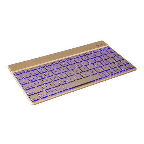 

F3S Wireless Bluetooth Foldable Ultra-thin Keyboard with Colorful Backlight Broadcom Decoder for iOS/Android/Windows - Gold