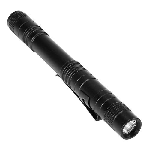 

Cree LED Waterproof Anti-slip Anti-abrasion Outdoor Mini Flashlight Aluminium Alloy Highlight Torch AAA 133mm - Black