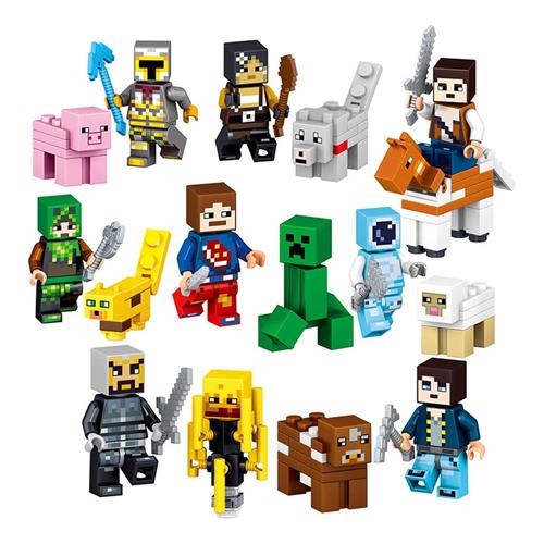 8PCS My World Minecraft Building Block Action Figures toys