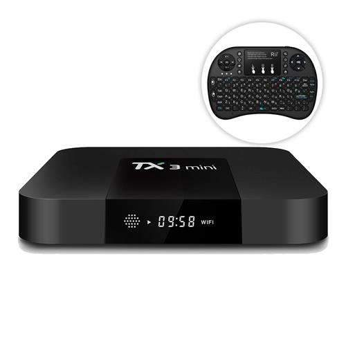 Bundle TANIX TX3 MINI S905W 2gb16GB 4K TV BoxRii i8 Keyboard Black