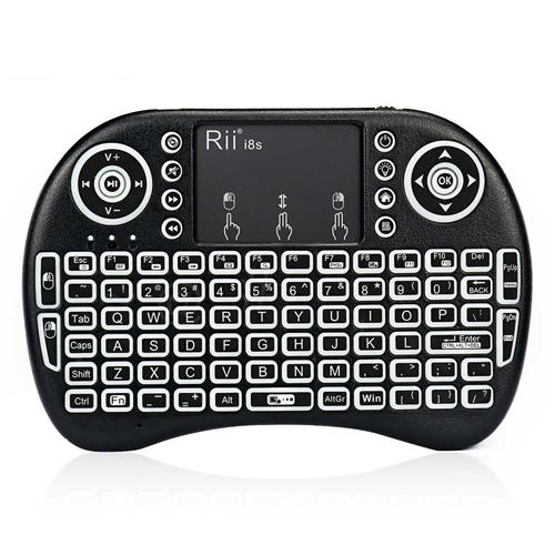 

Rii RT-MWK08RF (i8s) 2.4 Ghz Wireless Mini Keyboard with Touchpad Mouse LED Backlit for Smart TV/TV Box/Tablets/PC - Black