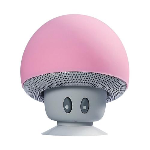 

Mini Wireless Bluetooth Mushroom Speaker with Mic Water-resistant Heavy Bass Stereo Music - Pink