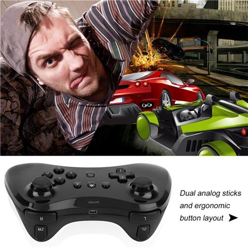 Wireless Bluetooth Gamepad for Nintendo Wii U Black