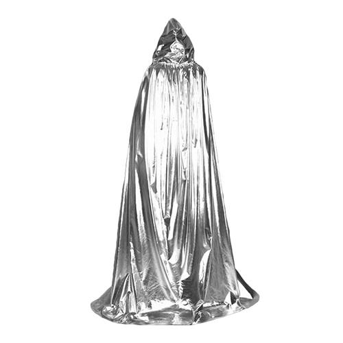 

Halloween Cosplay Cloak Shinning Wizard Robe Costume Party Clothes -Silver