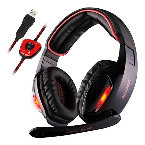 

Sades SA-902 USB Gaming Headset with Mic 7.1 Surround Sound Volume Control for PC Laptop - Black