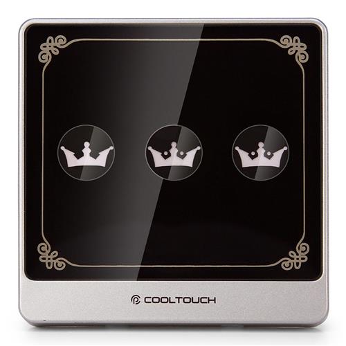 

Cooltouch CTSS-WMJ-3 3 Gang Touch Switch Wireless Panel Remote Control Light Controller Body Induction -Black