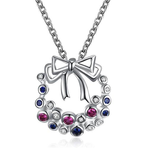 INALIS Christmas Necklace Charm Chain Pendant Jewelry Gift-Argento