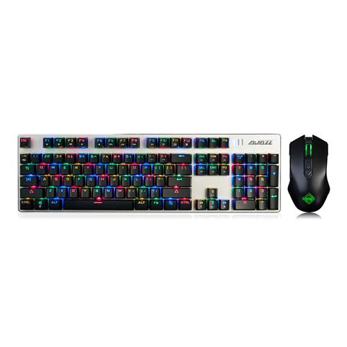 

Ajazz Wired Mechanical Keyboard + Gaming Mouse Set RGB Blue Switch 104 Key - Black