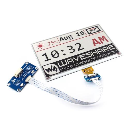 

Waveshare 7.5 Inch E-Ink Display HAT 640x384 Three-color for Raspberry Pi