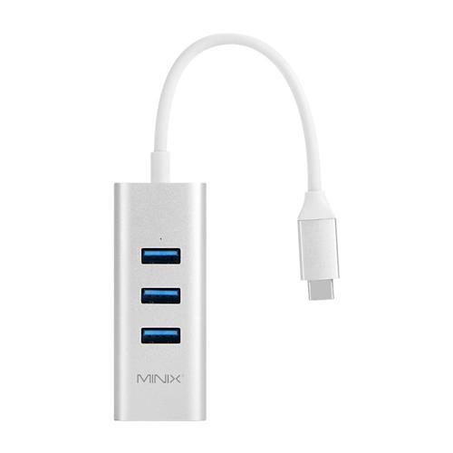 

MINIX NEO C-UESI USB-C to 3-port USB 3.0 and Gigabit Ethernet Adapter - Silver