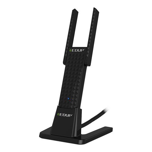 

EDUP EP-AC1631 RTL8811 Dual Band USB WiFi Adapter 2.4GHz 5.8GHz Dual Band 802.11AC 600Mbps With USB Extend Base Dual External Antennas - Black