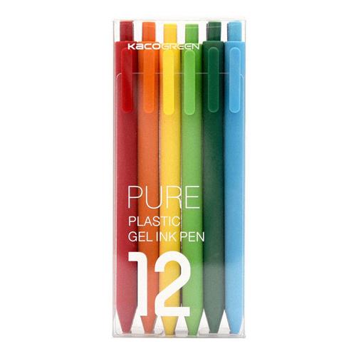12PCS Xiaomi Mijia KACO Gel Pen 12 Colors 0.5mm Imported Refill Plastic Write Ball Pen
