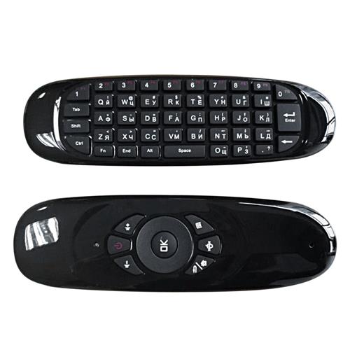 

C120 Russian Version 6-Axis Gyro 2.4G Wireless Air Mouse QWERTY Keyboard for Android/Windows/Mac OS/Linux Systems - Black