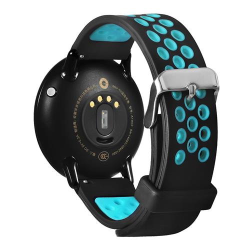 Dual Color with Hole Replacement Band for Xiaomi HUAMI AMAZFIT Pace Smart Sports Watch - Black+Blue