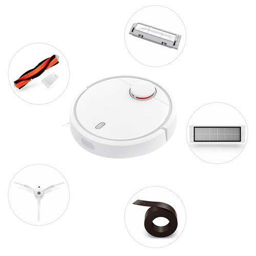 

Package A]Xiaomi Mi Robot Vacuum Cleaner Robot + 2 x Side Brushes + 2 x Cleaner Filter + 1 x Rolling Brush + 1 x Virtual Wall + 1 x Rolling Brush Cover