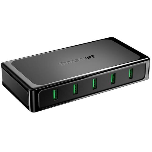 Tronsmart U5TF Titan Plus EU Plug 90W 5 USB Ports Desktop Charger with Quick Charge 3.0 &amp; VoltiQ &amp; Huawei FCP for All iOS &amp; Android Devices
