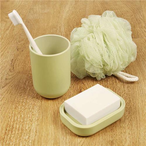 

Xiaomi Mijia Likesome Wash Set 3 in 1 Kit Bath Sponge Toothbrush Cup Soap Box Useful -Green